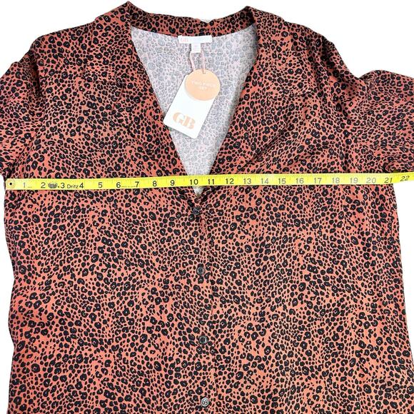 GB Lounge Dress With Topper Set Size XL Brown Black Animal Rayon Loungewear - Picture 15 of 16